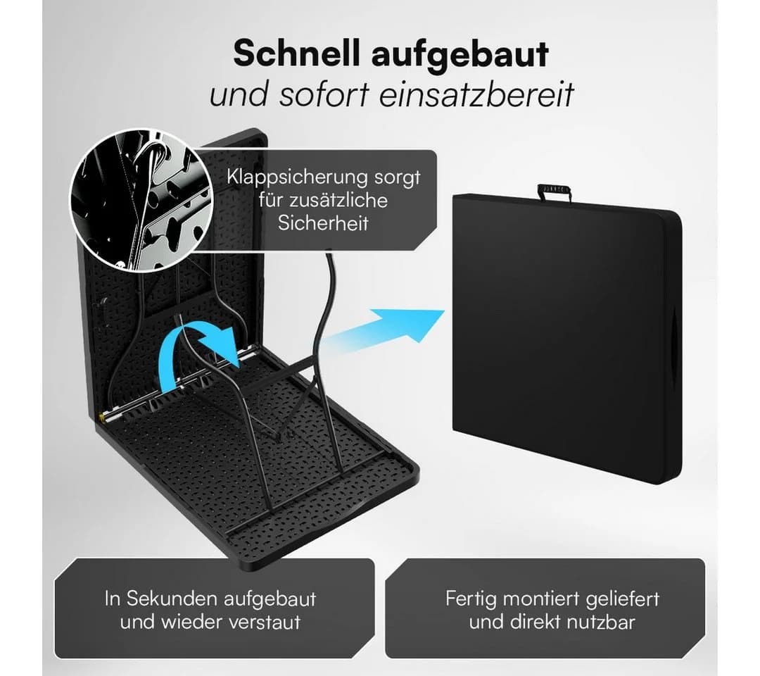 STEELSØN Bierzeltgarnitur Zennar Klapptisch Schwarz 180 cm - Bild 5