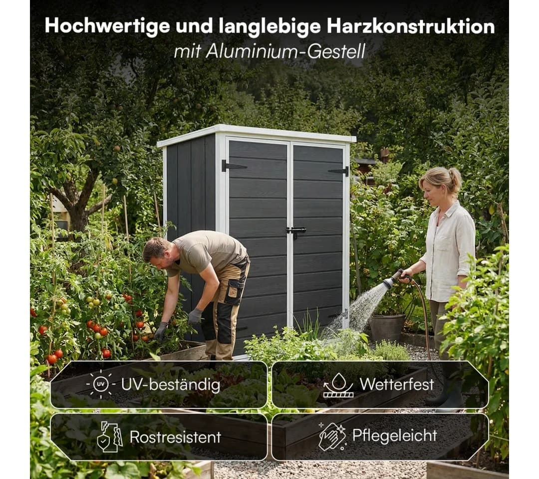 STEELSØN Gerätehaus Novara Dunkelgrau mit Pultdach - Bild 4