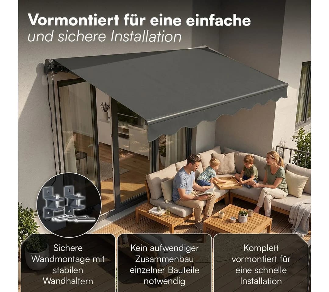 STEELSØN Gelenkarmmarkise Kestria Anthrazit mit LED-Beleuchtung - Bild 4