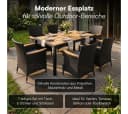 STEELSØN Garten-Essgruppe Fawaris Schwarz Polyrattan Akazienholz 7-tlg. Bild 1