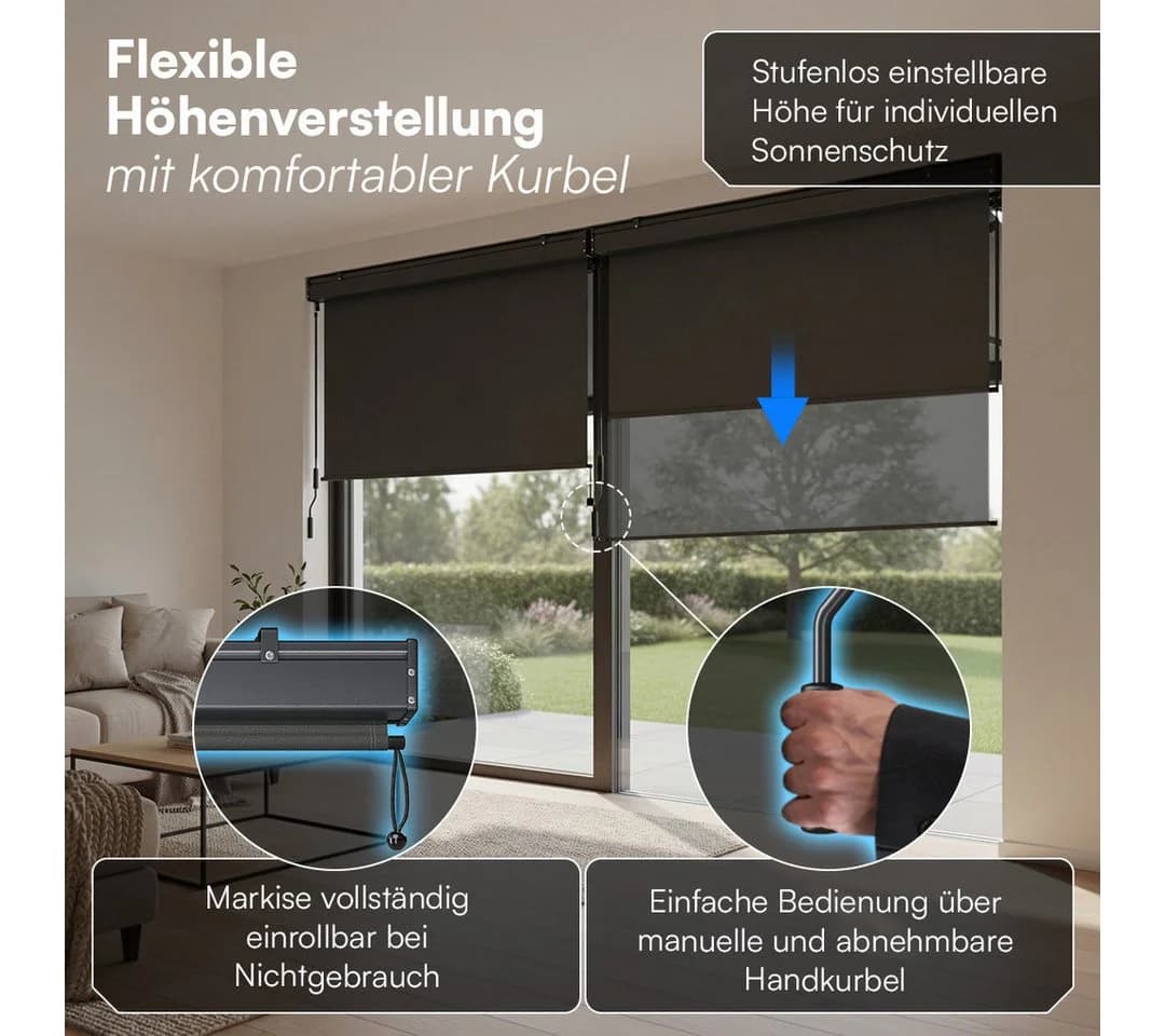 STEELSØN Senkrechtmarkise Azurian Anthrazit Sichtschutz - Bild 3