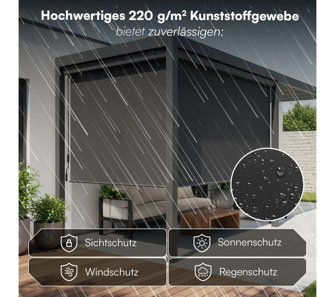 STEELSØN Senkrechtmarkise Azurian Anthrazit Sichtschutz - Bild 4