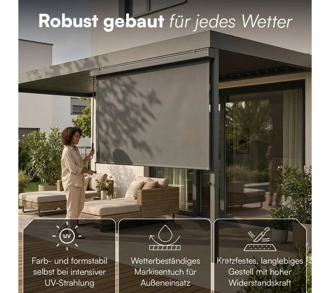 STEELSØN Senkrechtmarkise Azurian Anthrazit Sichtschutz - Bild 5