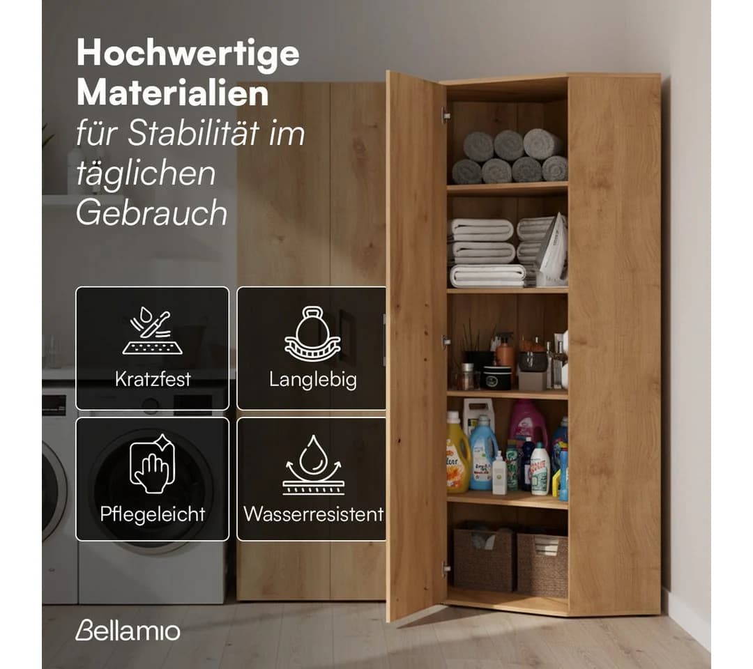 Bellamio Mehrzweckschrank Apol Eichenoptik Eckschrank - Bild 5