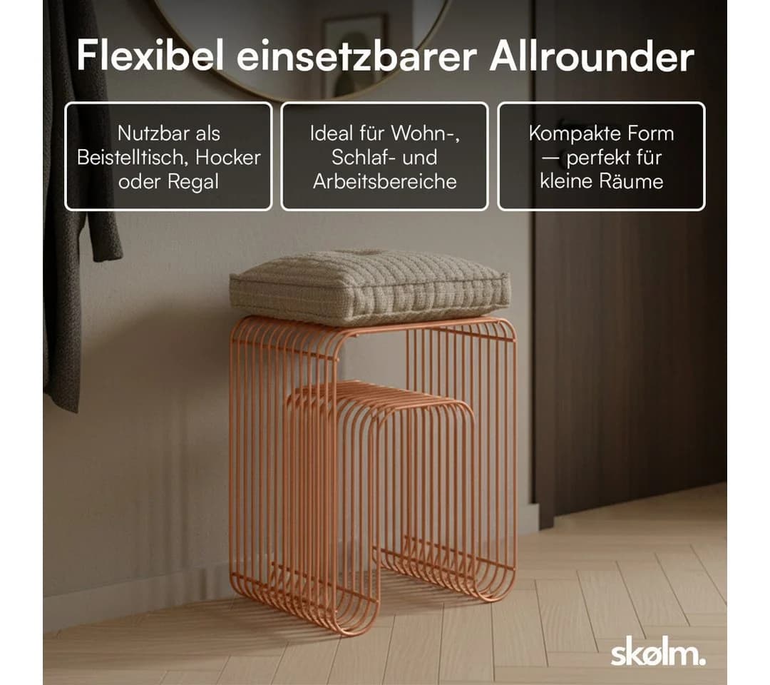 skølm Beistelltisch Vali Terrakotta Metall Gitterdesign - Bild 5