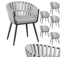 STEELSØN Gartenstuhl Tarian 6er-Set Hellgrau mit Kissen Bild 2