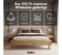 skølm Massivholzbett Hervar Wildeiche Beige Balkenbett Bild 1