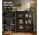 skølm Highboard Norns Vitrinenschrank Schwarz Metall mit Glastüren Bild 1