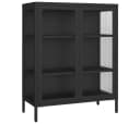 skølm Highboard Norns Vitrinenschrank Schwarz Metall mit Glastüren Bild 2