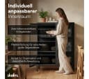skølm Highboard Norns Vitrinenschrank Schwarz Metall mit Glastüren Bild 5