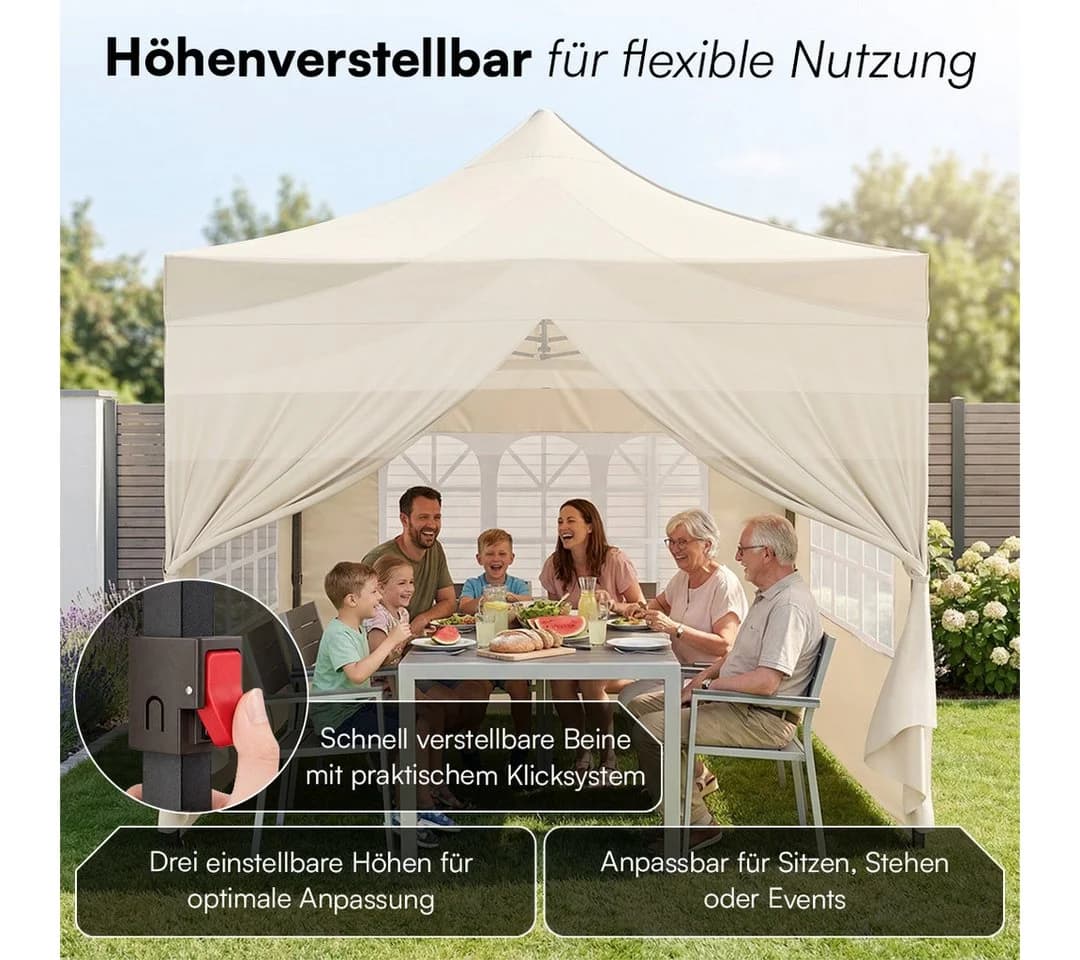 STEELSØN Pavillon Rynara Beige mit Seitenwänden - Bild 3