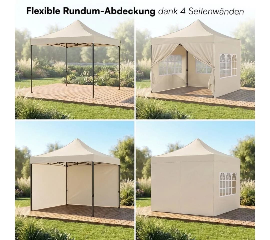STEELSØN Pavillon Rynara Beige mit Seitenwänden - Bild 5