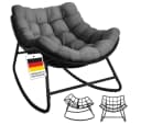 STEELSØN Schaukelstuhl Veldora Anthrazit Polyrattan mit Kissen Bild 2