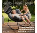 STEELSØN Schaukelstuhl Veldora Anthrazit Polyrattan mit Kissen Bild 5