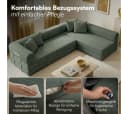 skølm Sofa Lofn Cord Dunkelgrün Schlafsofa Ecksofa Bild 5