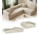 skølm Sofa Lofn Cord Umwandelbar Beige Ecksofa 4 Sitzer Bild 2