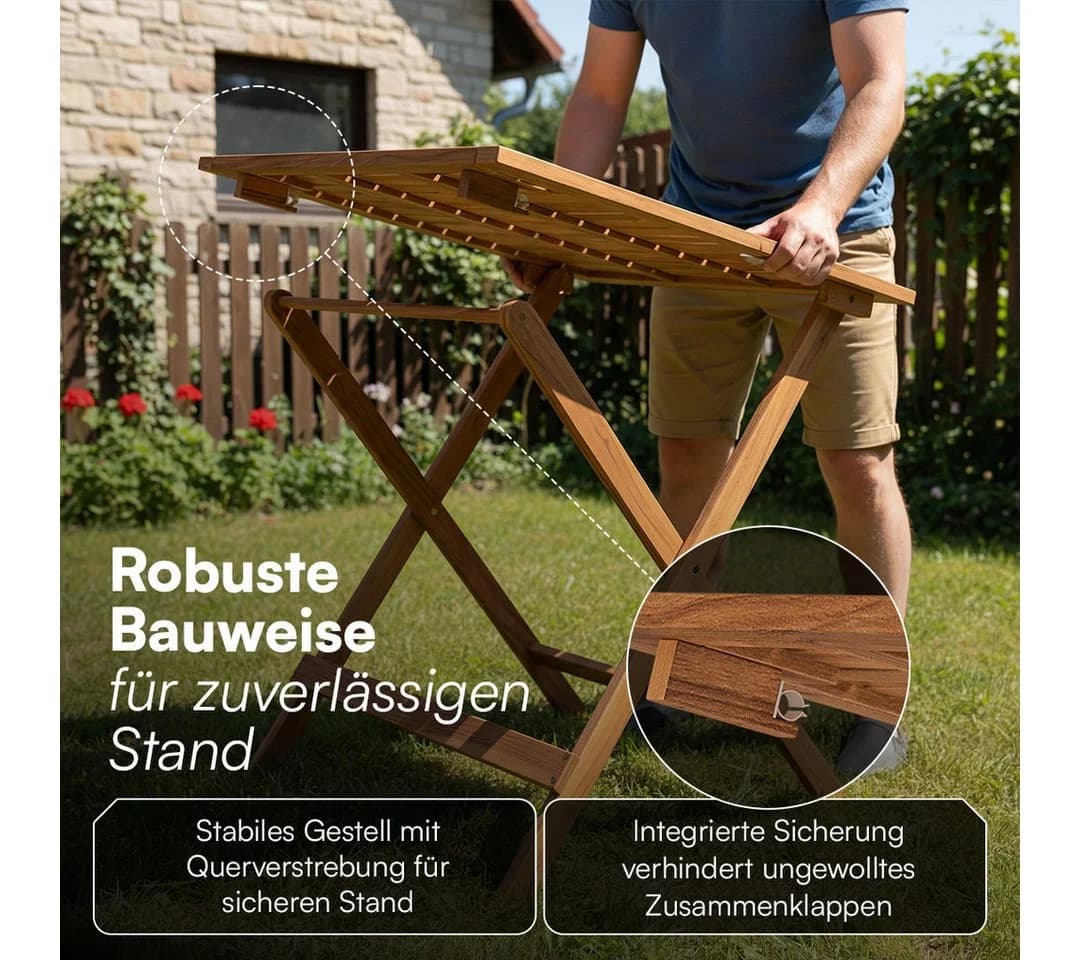 STEELSØN Gartentisch Lystra Akazienholz geölt klappbar - Bild 4