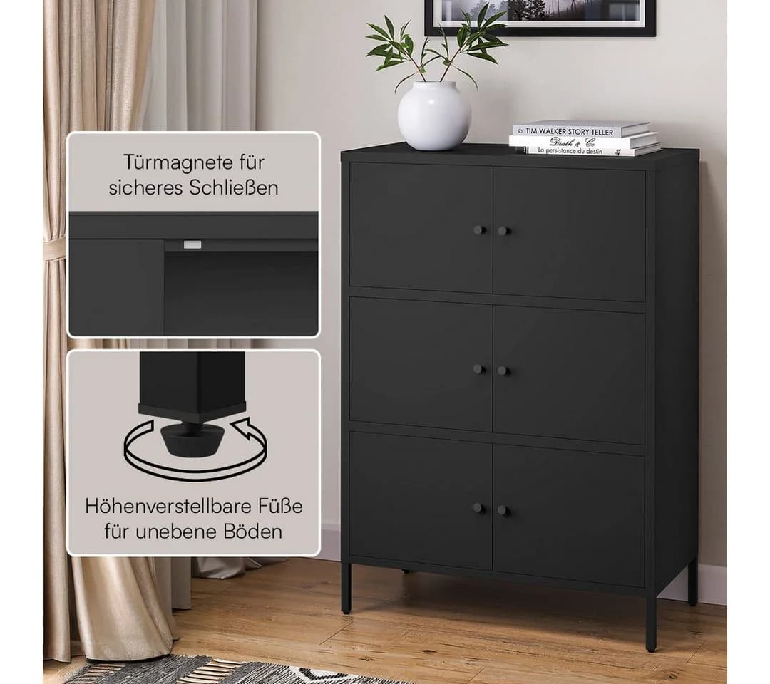skølm Kommode Atriona Metall 3 Fächer 6 Türen - Bild 3