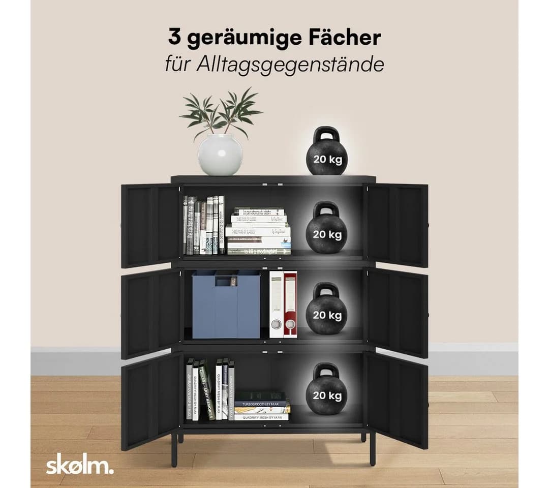 skølm Kommode Atriona Metall 3 Fächer 6 Türen - Bild 5