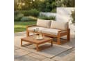 STEELSØN Gartenlounge-Set Mizaru 2-Sitzer mit Tisch Akazienholz Beige Bild 1