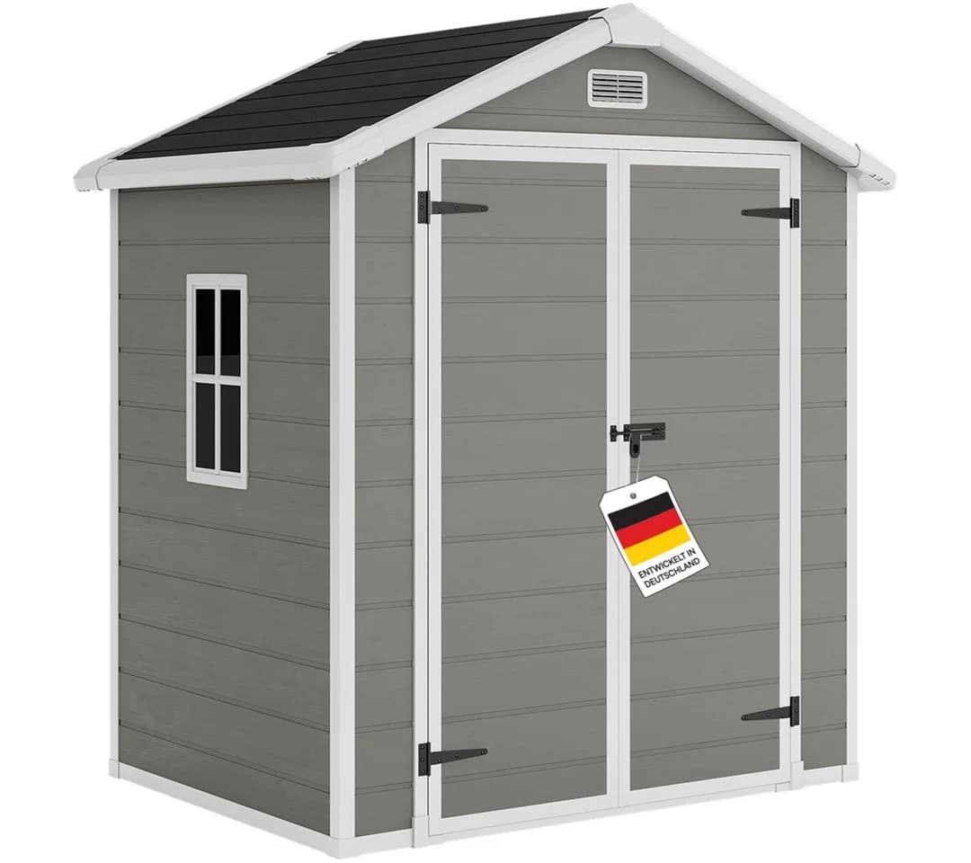 STEELSØN Gerätehaus Novara Grau/Schwarz mit Satteldach - Bild 2