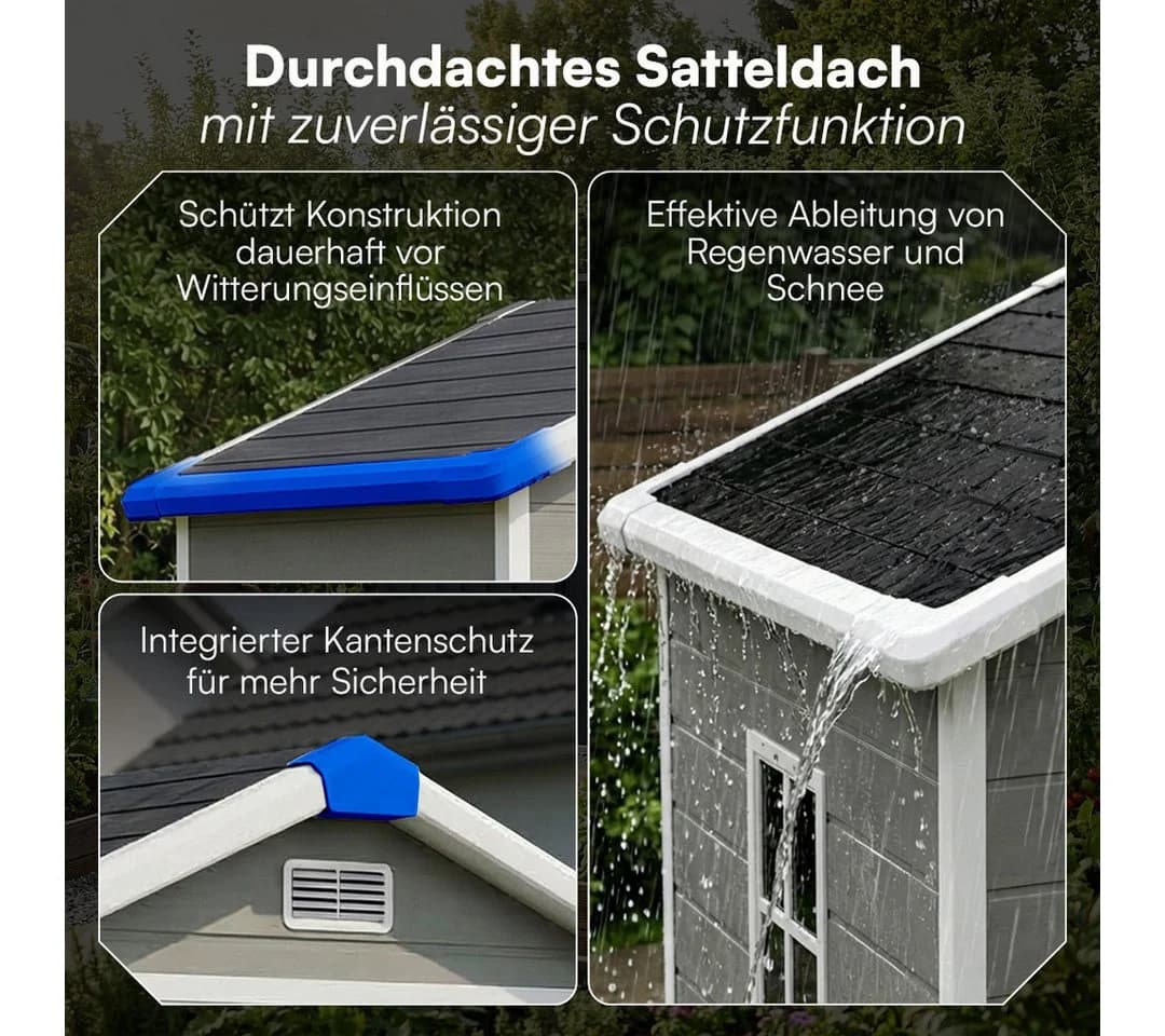 STEELSØN Gerätehaus Novara Grau/Schwarz mit Satteldach - Bild 4