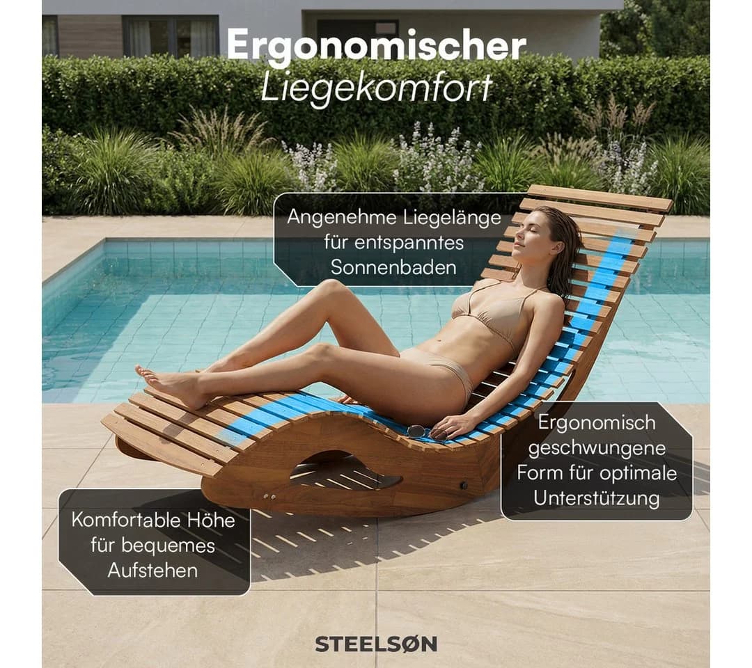 STEELSØN Solaria Gartenliege Akazienholz Naturgeölt - Bild 5