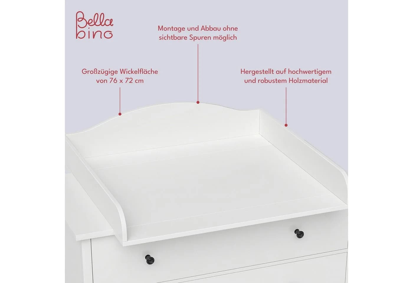 Bellabino Wickelaufsatz Oti für IKEA Kommode Malm, Hemnes, Nordli - Bild 4