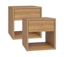 skølm Nachtschrank Floki mit Schublade 2er Set Eiche Massivholz Bild 2