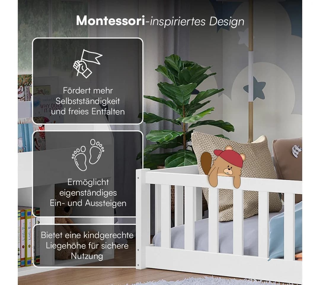 Bellabino Kinderbett Vere Bodenbett Kiefer Massivholz - Bild 5