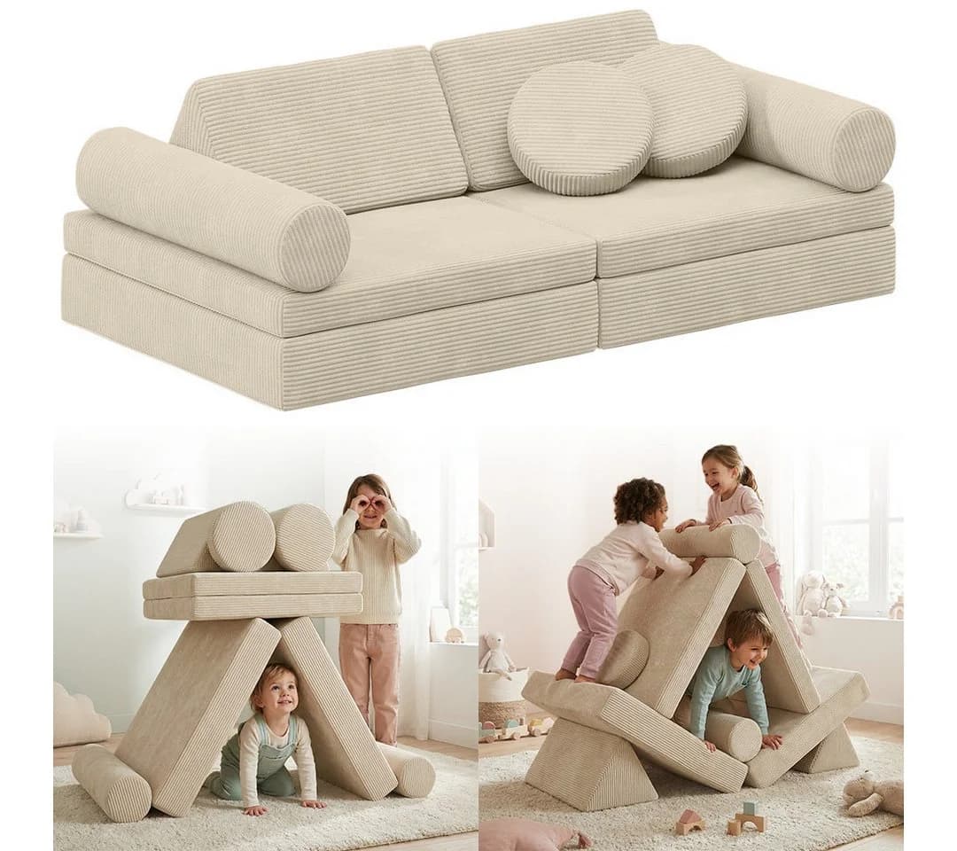 Bellabino Kindersofa Nile 8-teilig Beige Cord - Bild 2