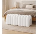 skølm Hocker Selitha U-Form Creme-Weiß Teddy-Bouclé Bild 1