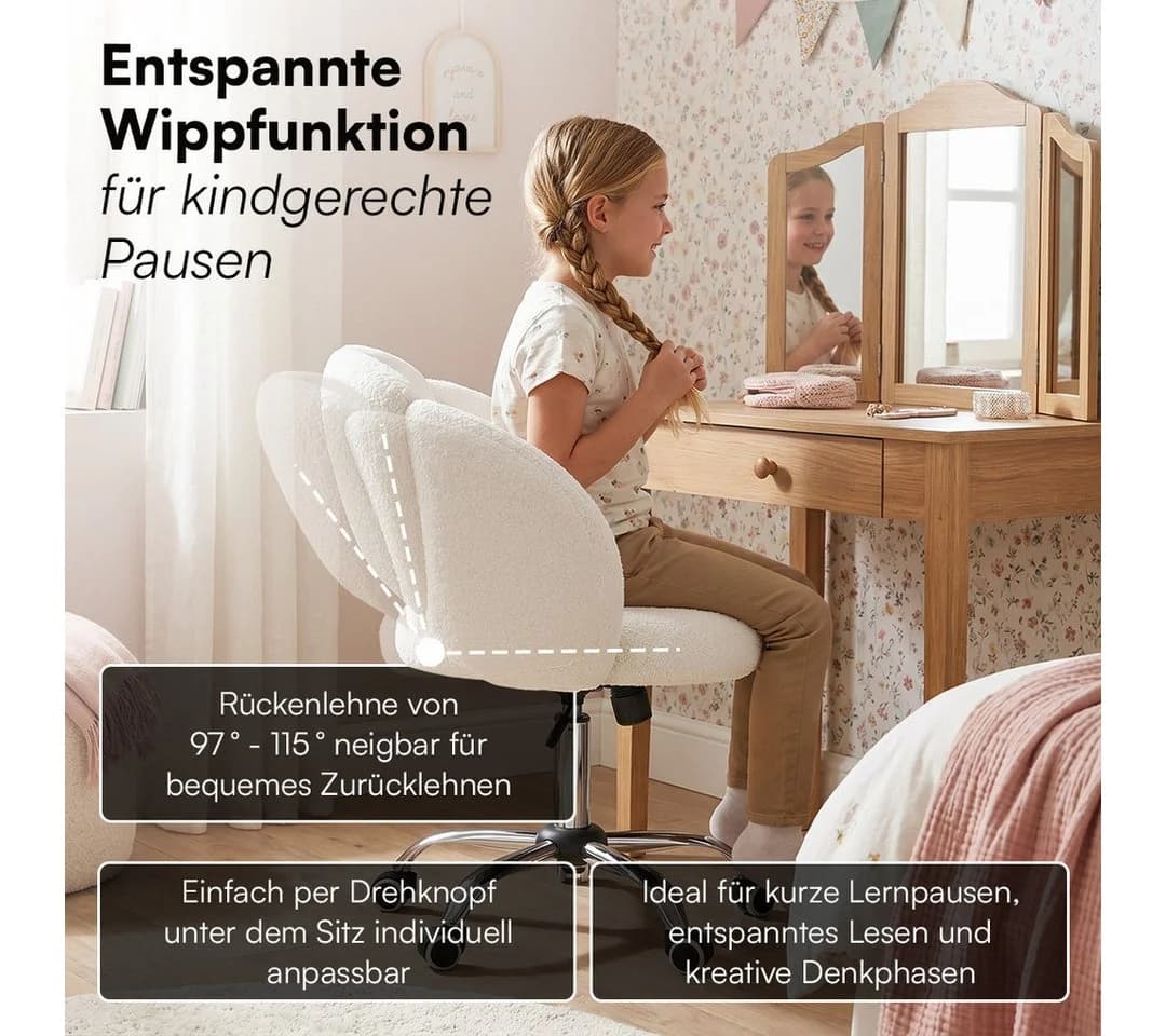 Bellabino Kinderstuhl Meli weiß 360° drehbar höhenverstellbar