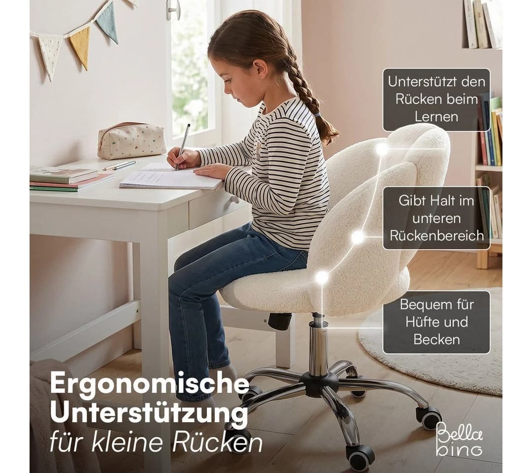 Bellabino Kinderstuhl Meli weiß 360° drehbar höhenverstellbar - Bild 4