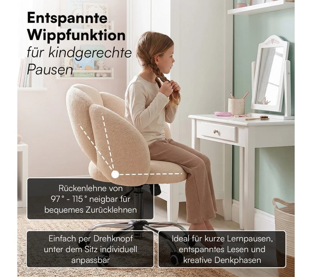 Bellabino Kinderstuhl Meli Beige höhenverstellbar 360° drehbar