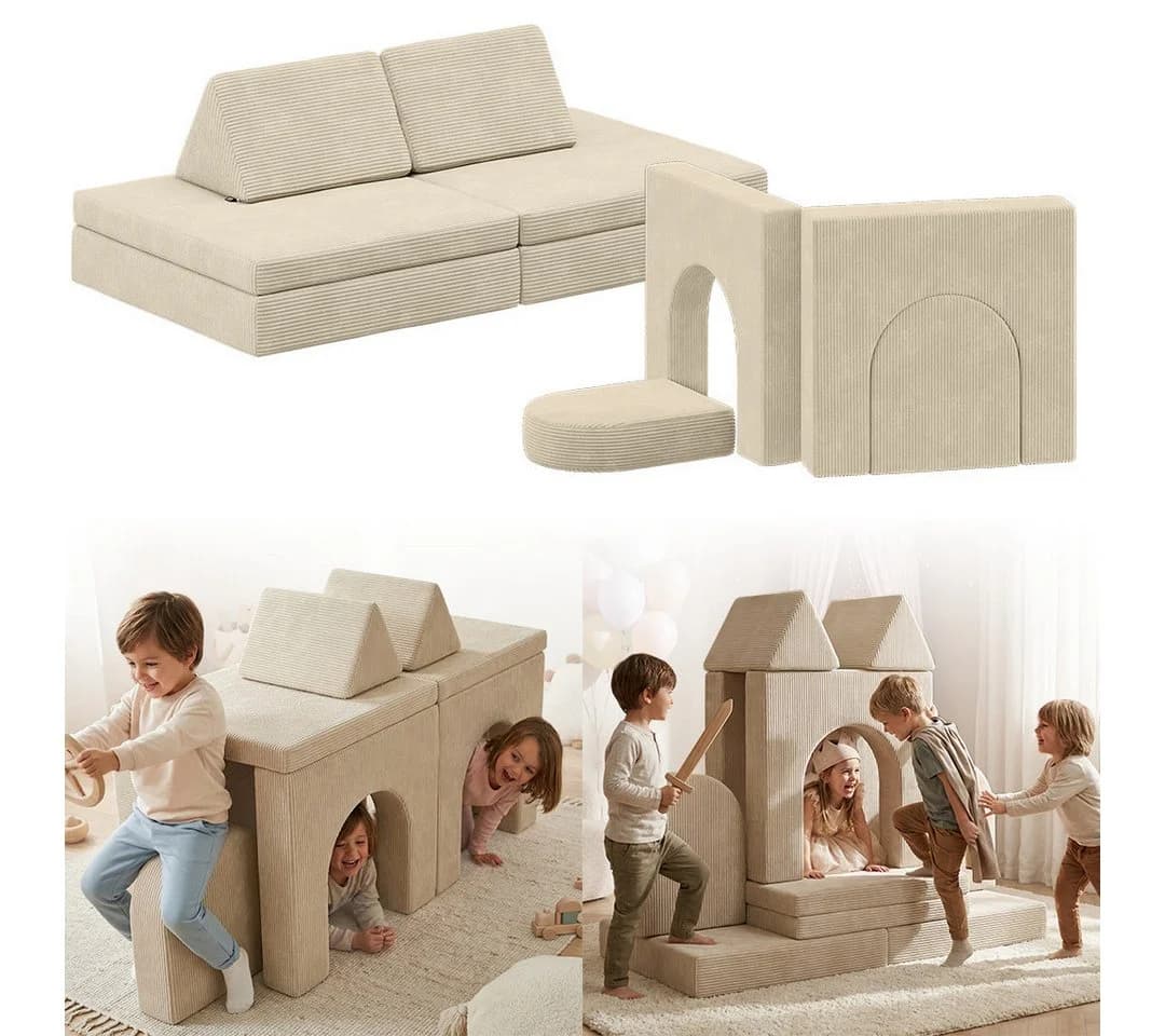 Bellabino Kindersofa Nile 8-tlg. Cord Türkis mit Schlaffunktion - Bild 2