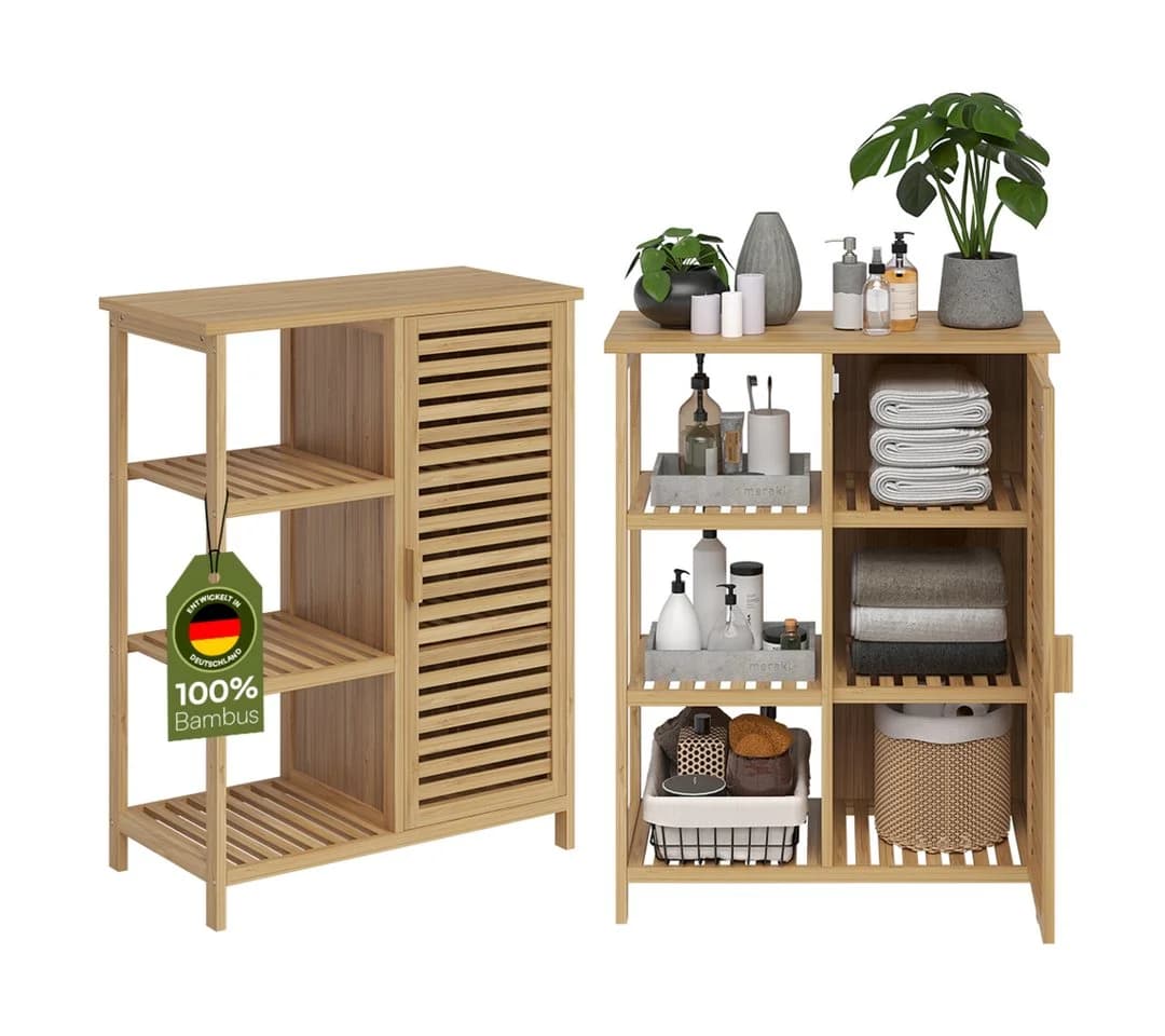 Bellamio Badezimmerschrank Newa Bambus 6 Fächer - Bild 2