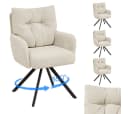 skølm Esszimmerstuhl Arvakr 4er-Set Cord Creme-Weiß 360° drehbar Bild 2