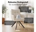 skølm Esszimmerstuhl Arvakr 4er-Set Cord Creme-Weiß 360° drehbar Bild 3