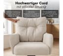skølm Esszimmerstuhl Arvakr 4er-Set Cord Creme-Weiß 360° drehbar Bild 4