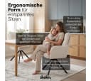 skølm Esszimmerstuhl Arvakr 4er-Set Cord Creme-Weiß 360° drehbar Bild 5