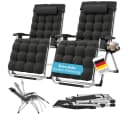 STEELSØN Gartenliege Lysira klappbarer Zero-Gravity-Stuhl schwarz/silber Bild 2