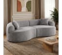 skølm Sofa Loki 2-Sitzer Grau Teddy-Bouclé mit Kissen Bild 2