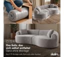 skølm Sofa Loki 2-Sitzer Grau Teddy-Bouclé mit Kissen Bild 3