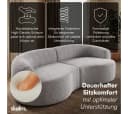 skølm Sofa Loki 2-Sitzer Grau Teddy-Bouclé mit Kissen Bild 4