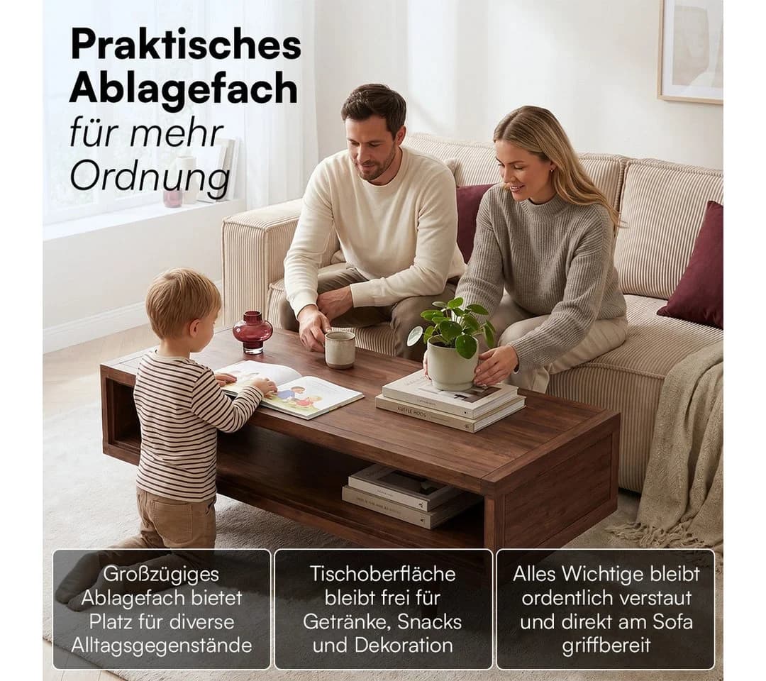 skølm Couchtisch Eivind Massivholz Eiche Braun Lackiert - Bild 4
