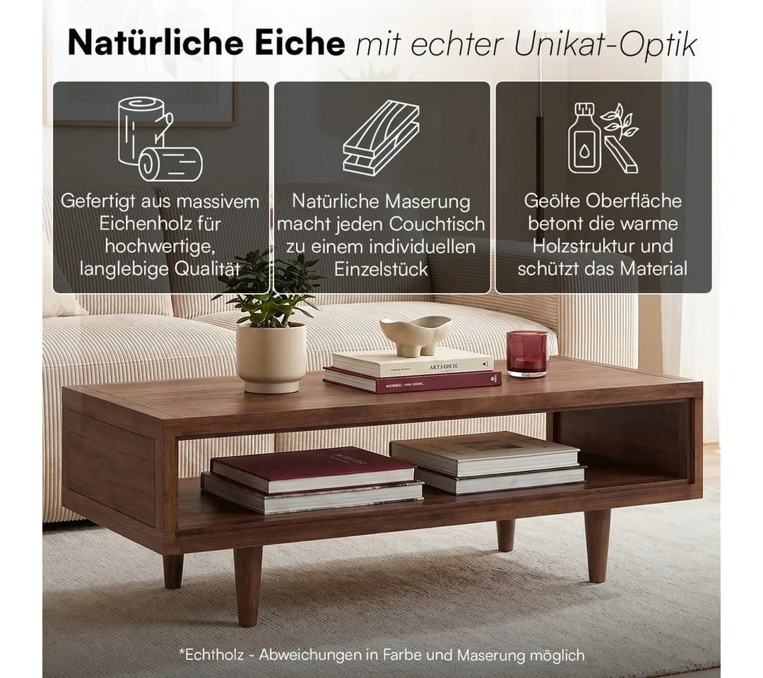 skølm Couchtisch Eivind Massivholz Eiche Braun Lackiert - Bild 5