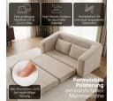 skølm Schlafsofa Fjäll Teddy-Bouclé Beige ausklappbar mit Kissen Bild 1