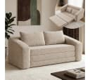 skølm Schlafsofa Fjäll Teddy-Bouclé Beige ausklappbar mit Kissen Bild 2