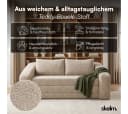 skølm Schlafsofa Fjäll Teddy-Bouclé Beige ausklappbar mit Kissen Bild 4
